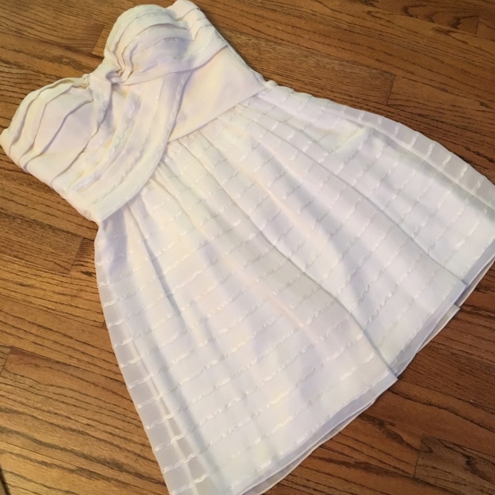 Silk Strapless Cream Dress
